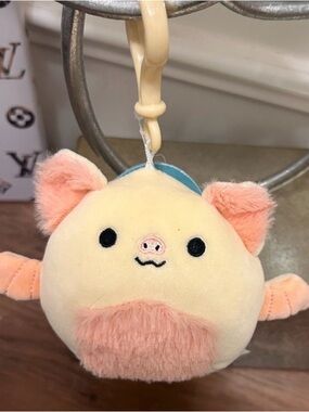 Squishmallow Meghan Cream and Pink Bag Charm New